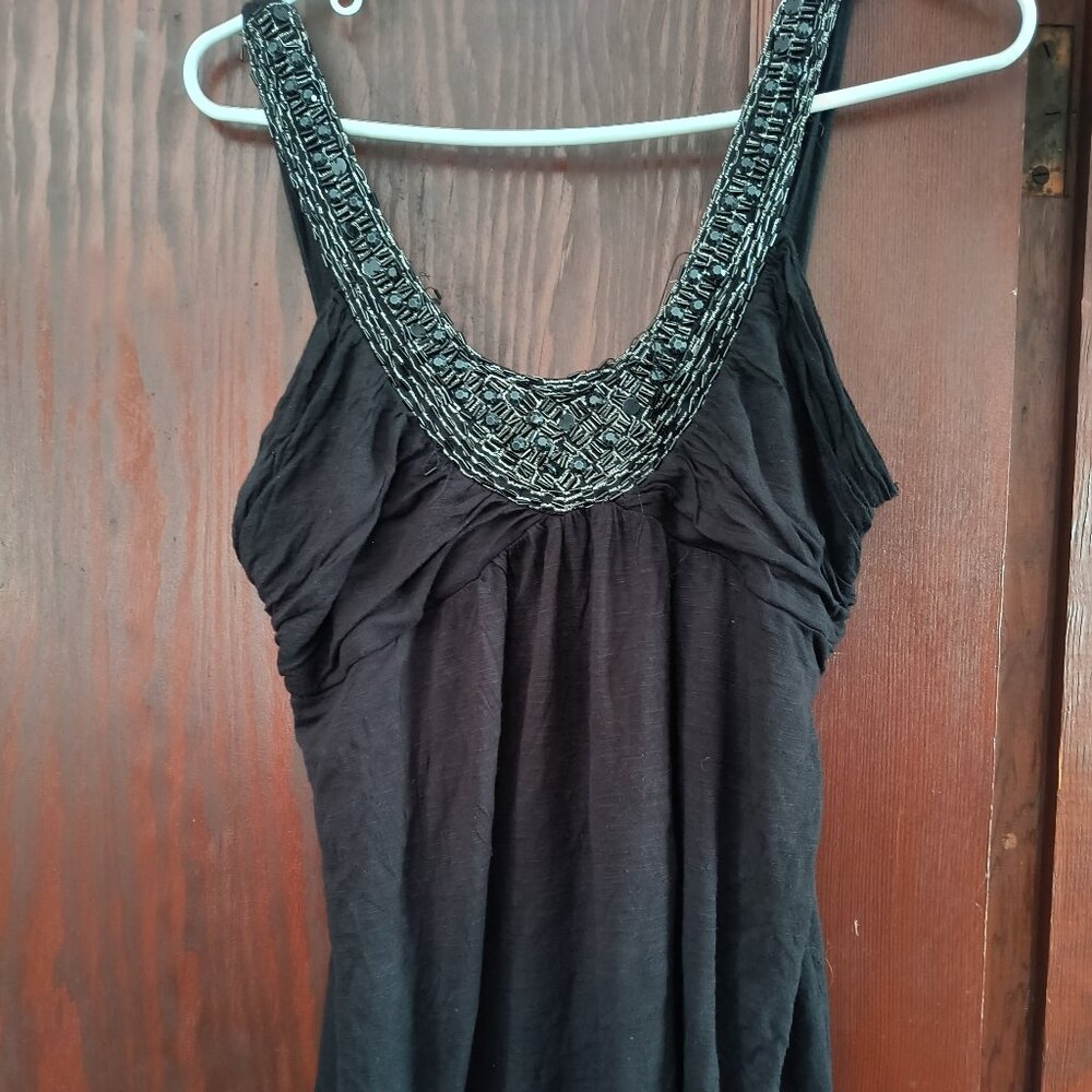 Black Beaded Tank Top
